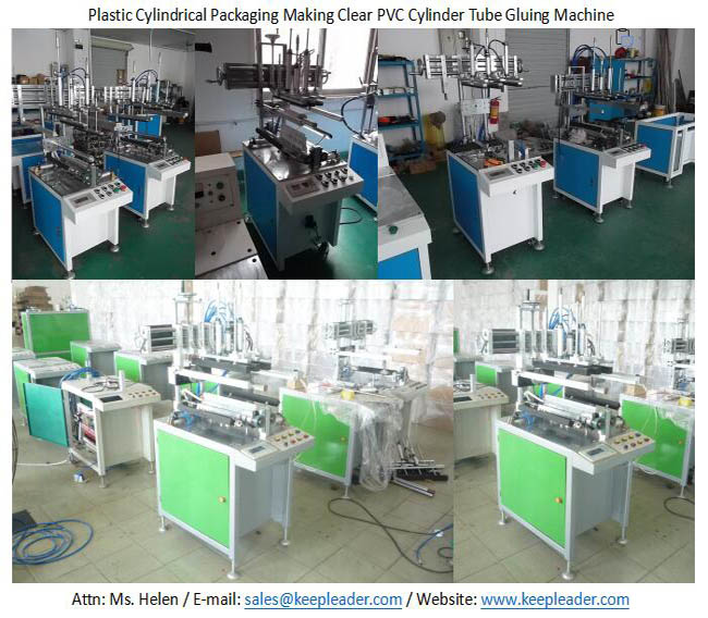 Plastic Cylindrical Packaging Making Clear PVC Cylinder Tube Gluing Machine