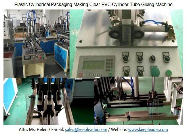 Plastic Cylindrical Packaging Making Clear PVC Cylinder Tube Gluing Machine