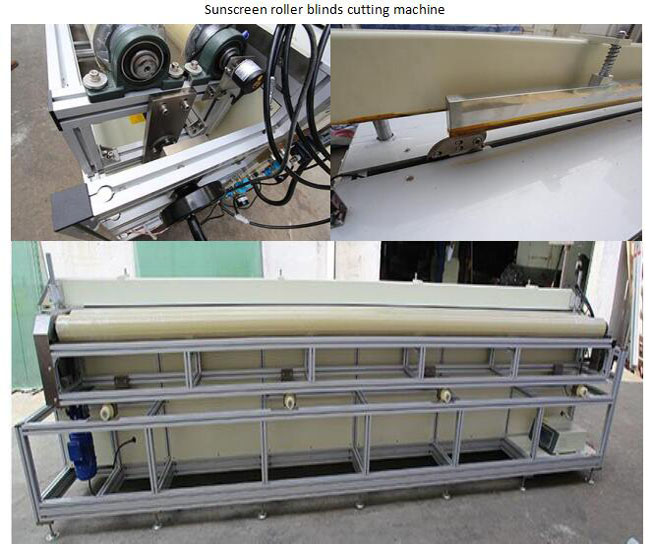 Sunscreen roller blinds cutting machine