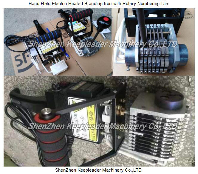 Hand-Held Electric Heated Branding Iron with Rotary Numbering Die