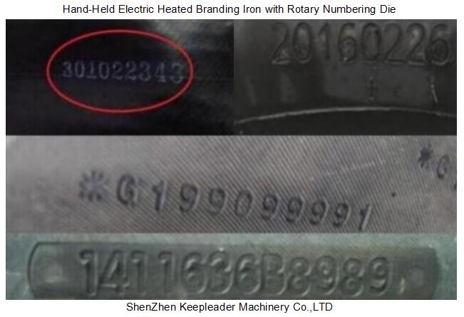 Hand-Held Electric Heated Branding Iron with Rotary Numbering Die