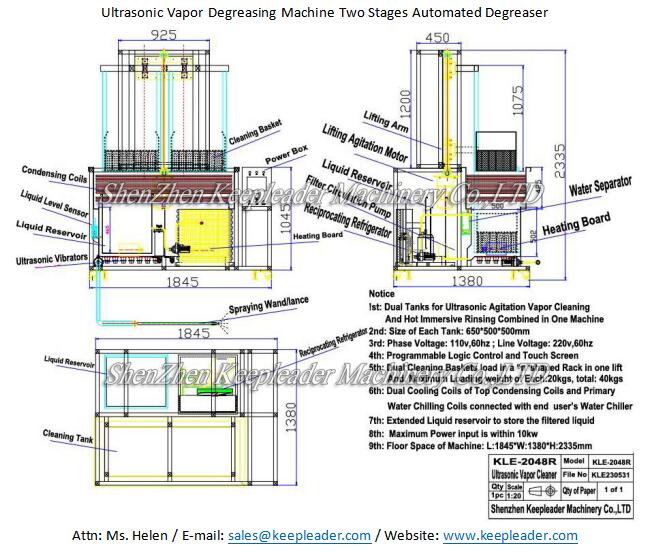 Ultrasonic Vapor Degreasing Machine Two Stages Automated Degreaser