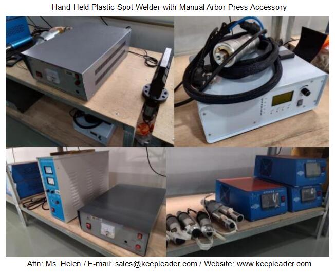 Hand Held Plastic Spot Welder with Manual Arbor Press Accessory